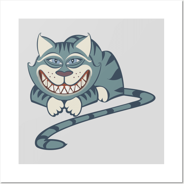 LONG-TAILED CAT WITH TOOTHY SMILE Wall Art by JeanGregoryEvans1